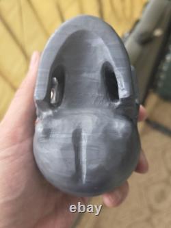 Rare! Genuine Tera Hertz Crystal Hand Carved Skull! One-of-a-kind Statue Carving