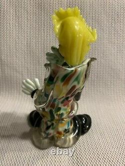 Rare Murano BLACK Clown Figurine Hand Made Glass One Of Kind (ESTATE SALE ITEM)