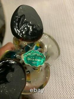 Rare Murano BLACK Clown Figurine Hand Made Glass One Of Kind (ESTATE SALE ITEM)