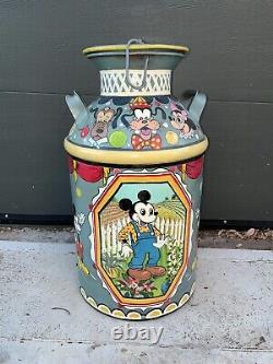 Rare One Of A Kind Antique Disney/ Mickey Mouse Handpainted 1930 10 Gal Milk Jug