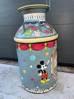 Rare One Of A Kind Antique Disney/ Mickey Mouse Handpainted 1930 10 Gal Milk Jug