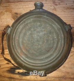Rare One Of A Kind Civil War Bullseye Canteen With One Side Made Into Bowl
