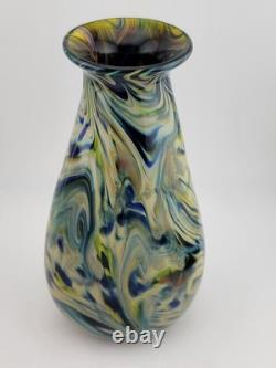 Rare One Of A Kind Collectible Scott Meyer 2009 Signed Fused Glass Vase