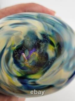 Rare One Of A Kind Collectible Scott Meyer 2009 Signed Fused Glass Vase