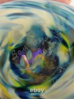 Rare One Of A Kind Collectible Scott Meyer 2009 Signed Fused Glass Vase