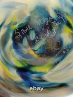 Rare One Of A Kind Collectible Scott Meyer 2009 Signed Fused Glass Vase