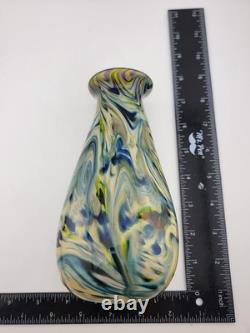 Rare One Of A Kind Collectible Scott Meyer 2009 Signed Fused Glass Vase