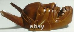 Rare, One-Of-A-Kind, Hannya Mask, Wood Carving, Noh Play, Antique