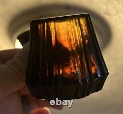 Rare One Of A Kind Tea Kettle Ink Cobalt/amber With Lots Of Swirls Must See