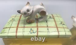 Rare One Of A Kind-antique/vintage Cat Ashtray With Holder And Additional Trays