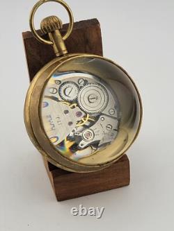 Rare One Of Kind Vintage 1960's Roskopf Swiss Made Ball 17 Jewel Clock. Working