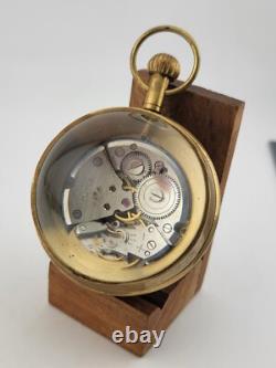 Rare One Of Kind Vintage 1960's Roskopf Swiss Made Ball 17 Jewel Clock. Working