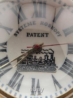 Rare One Of Kind Vintage 1960's Roskopf Swiss Made Ball 17 Jewel Clock. Working