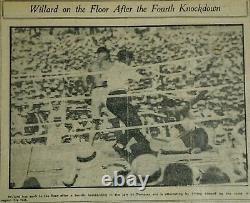 Rare One of Kind 1919 Ohio Newspaper Jack Dempsey Disposes of Jess Willard