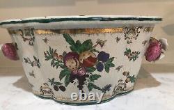 Rare One of a Kind Vintage Chinese Porcelain Adorned Foot Bath/ Fish Bowl