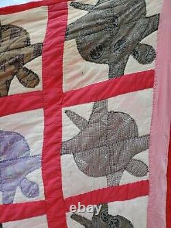 Rare One-of-a-kind Antique Vintage Collectible Turtle Tortoise Hand-sewn Quilt