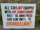 Rare One-of-a-kind Hand-painted Orange Light No A/c Sign Manheim Auto Auction