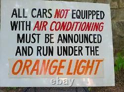 Rare One-of-a-kind Hand-painted Orange Light No A/c Sign Manheim Auto Auction