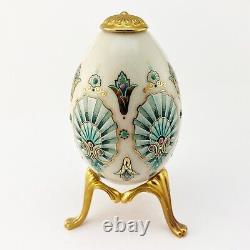 Rare One of a kind Lenox China Treasures Jeweled SHELL Egg with Stand 1996