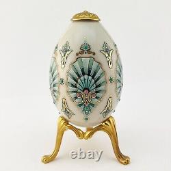 Rare One of a kind Lenox China Treasures Jeweled SHELL Egg with Stand 1996