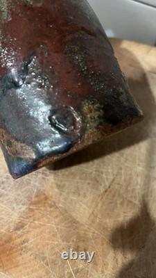 Rare Raku 13th Gen Hiromouto Sake Bottle Natural Ash Glaze One Of A Kind 1/1