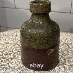 Rare Raku 13th Gen Hiromouto Sake Bottle Natural Ash Glaze One Of A Kind 1/1