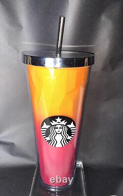 Rare Starbucks Pink & Orange 2014 One-Of-A-Kind 24 Oz Tumbler