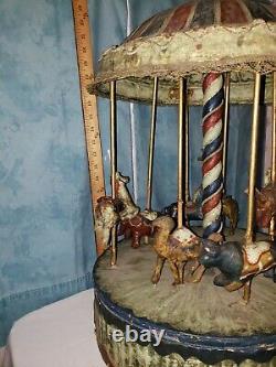 Rare! Vintage Electric Circus Carousel- Working! One Of A Kind 23 Tall