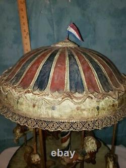 Rare! Vintage Electric Circus Carousel- Working! One Of A Kind 23 Tall