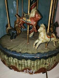 Rare! Vintage Electric Circus Carousel- Working! One Of A Kind 23 Tall