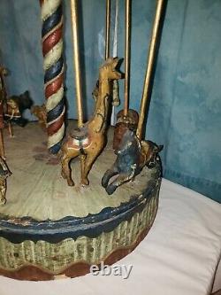 Rare! Vintage Electric Circus Carousel- Working! One Of A Kind 23 Tall