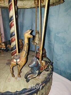 Rare! Vintage Electric Circus Carousel- Working! One Of A Kind 23 Tall