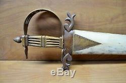 Rare Vintage Swordfish Bill Sword One Of A Kind Hand Carved Wood Handle