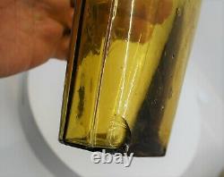 Rare YELLOW Elizabeth, New Jersey Strap Sided Whiskey Flask One of a Kind