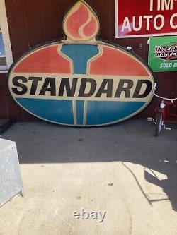 Rare one of a kind middle 1960s original standard oil lighted gas station sign