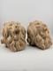 Rate One Of Kind Set Of 2 Antique Roaring Lion Head Busts Bookends. Chalkware