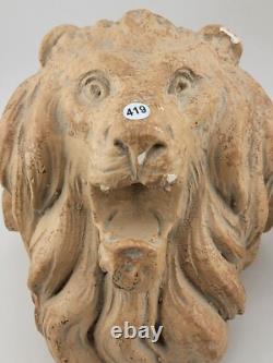 Rate One Of Kind Set Of 2 Antique Roaring Lion Head Busts Bookends. Chalkware