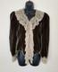 Rave Gothic Victorian Velvet Jacket Womens Small Ruffled Lace Trim Western Coat