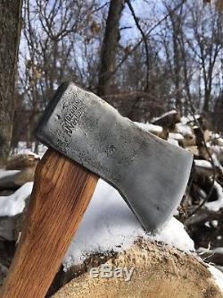 Restored Norlund Cabin Axe. Very Rare beveled Pole May Be One Of A Kind. 36