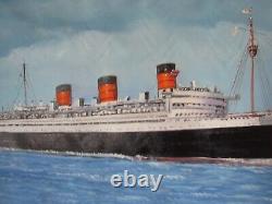 Rms Queen Maryoriginal Oil Painting 12x 24 Plein Air Style! One Of A Kind