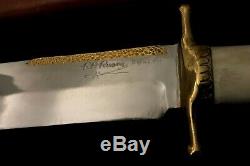 Ruana 38C'M' Elk Handle Bowie -Rare ONE-OF-A-KIND Knife'Death to All Yanks