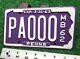Sample Pennsylvania 1962 Purple Boat License Plate. Possibly One Of A Kind