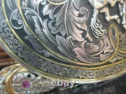SAUVAGE Sterling 24K RODEO Trophy Buckle & Belt Combo UNBELIEVABLE ONE-OF-A-KIND