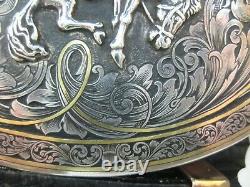 SAUVAGE Sterling 24K RODEO Trophy Buckle & Belt Combo UNBELIEVABLE ONE-OF-A-KIND