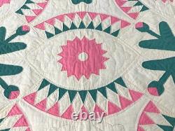 SPECTACULAR c 1900s NY Beauty Applique Quilt Vintage One of a kind RARE