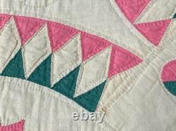 SPECTACULAR c 1900s NY Beauty Applique Quilt Vintage One of a kind RARE