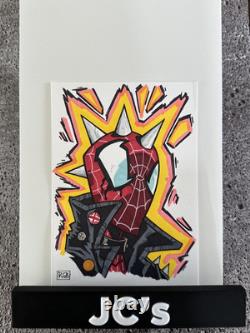 SPIDER-PUNK RYAN G BROWNE ARTIST SKETCH ONE-OF-A-KIND (7x5) COA INCL RARE