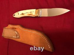 S. R. Johnson Custom Knife-18. K Gold-walrus- One-of-a-kind-loveless Partner