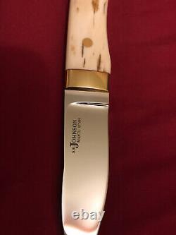 S. R. Johnson Custom Knife-18. K Gold-walrus- One-of-a-kind-loveless Partner