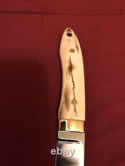 S. R. Johnson Custom Knife-18. K Gold-walrus- One-of-a-kind-loveless Partner